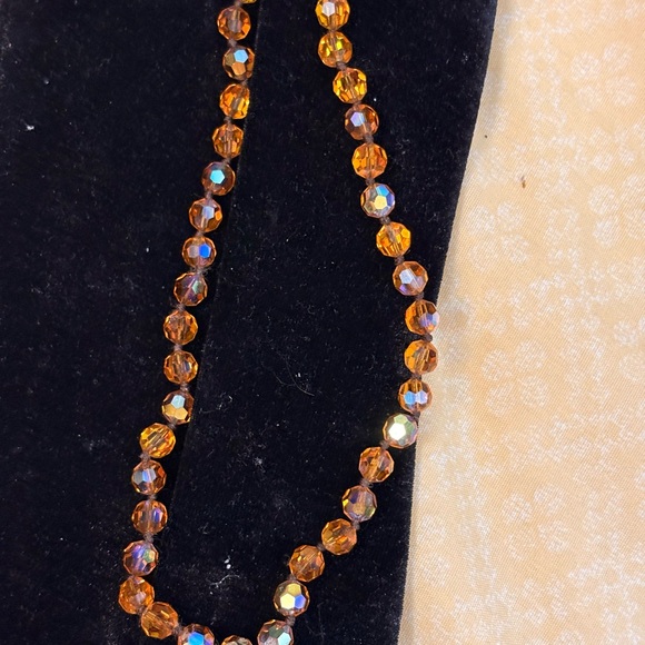 16 inches of vintage Les Bernard Amber Crystals - Picture 6 of 7